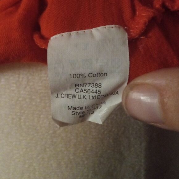 J. Crew Orange Scalloed Trim Eyelet Detail Cotton Tank Top Size XS - Picture 8 of 8